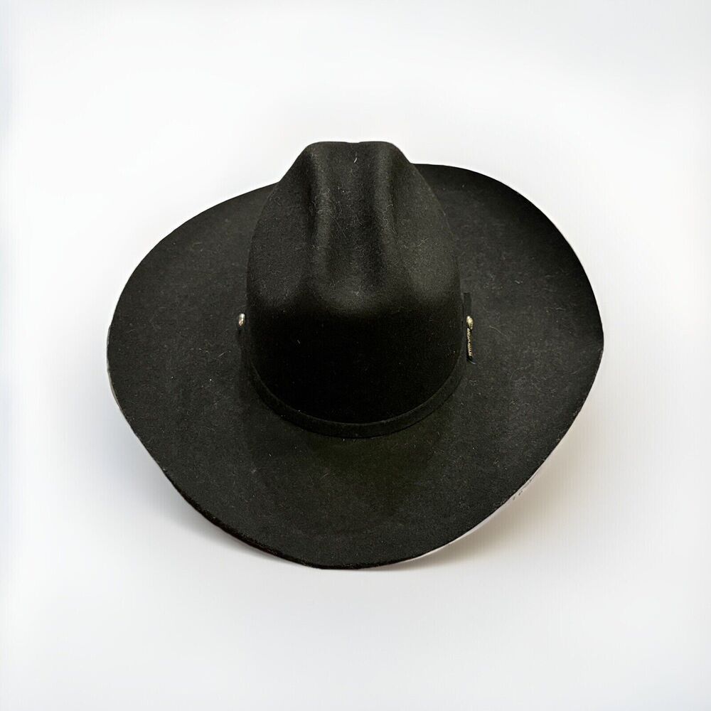 Alamo Hats Mens Black Iron Weave Western Cowboy Hat Size 7 56 USA